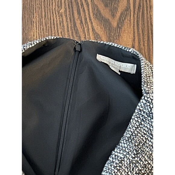 Banana Republic Tweed Mini Skirt Women’s Size 4 Black White Woven Texture Zipper - Picture 7 of 13